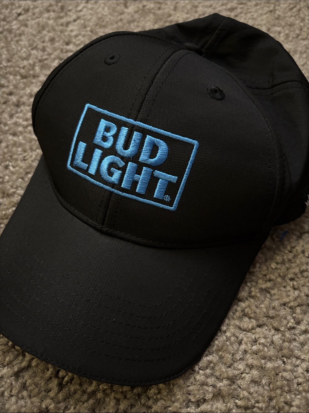 Bud Light Black Baseball Cap with Blue Logo